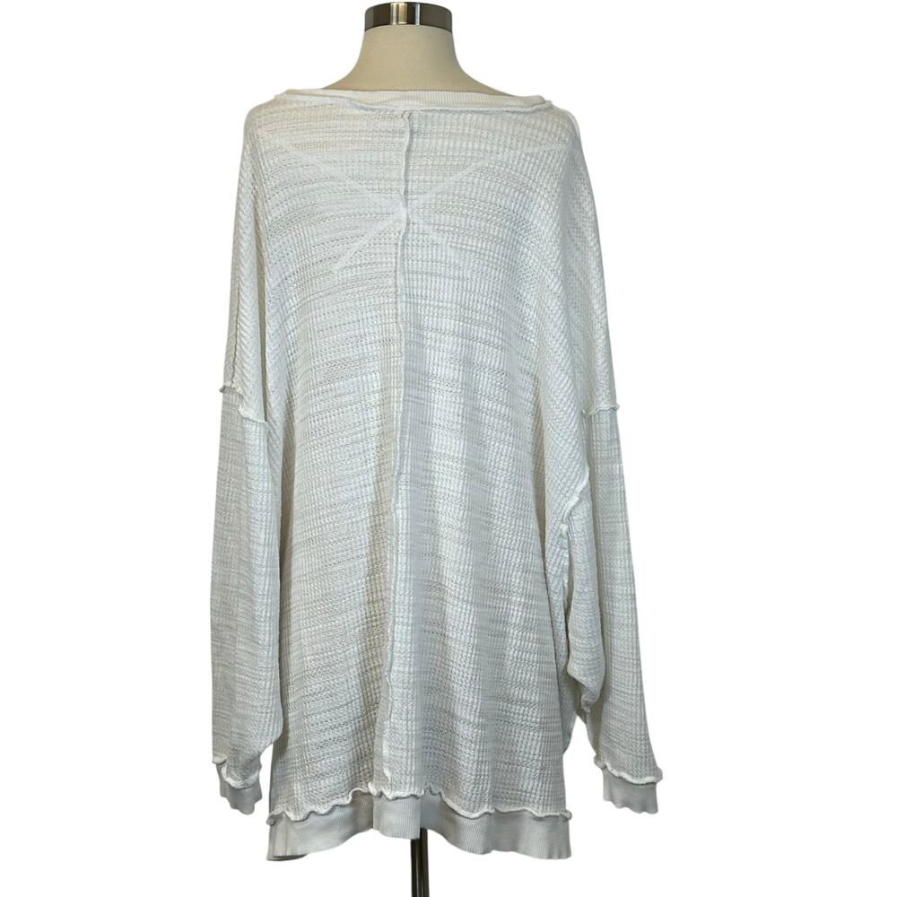 We the Free FREE PEOPLE White  Coraline Thermal Knit Top Oversized Top Women’s M - Picture 5 of 10